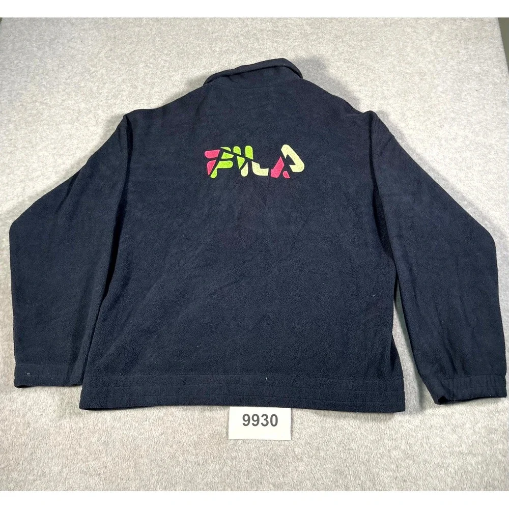 Vintage Fila Polartec Fleece Jacket Mens 40 Navy Blue Full Zip Medium